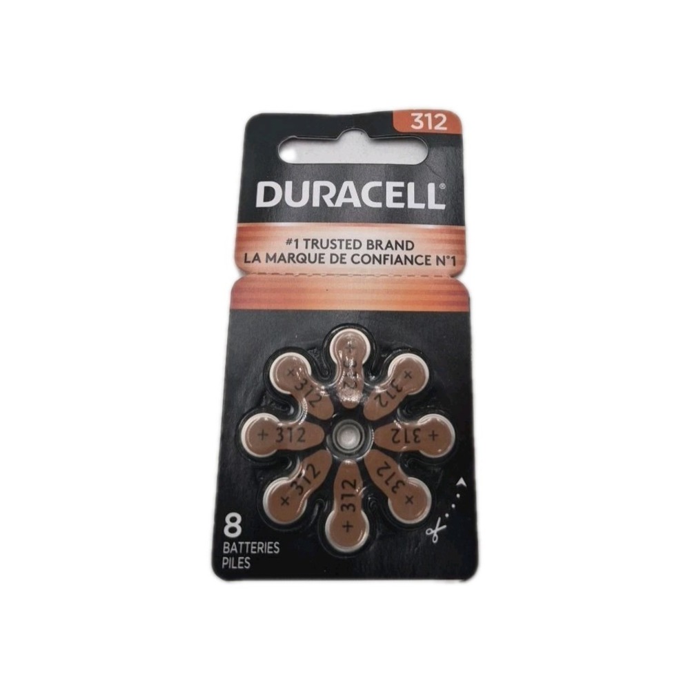 Duracell Size 312 Brown Hearing Aid Batteries, 8 Pack